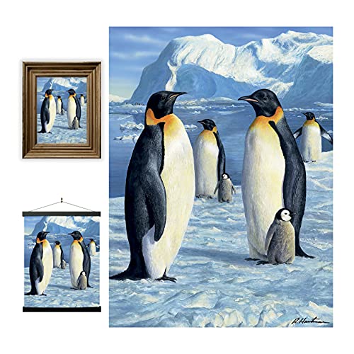 3D LiveLife Lenticular Cuadros Decoración - Antártico de Deluxebase. Poster 3D sin marco de pingüinos. Obra de arte original con licencia del reconocido artista, Robert Hautman