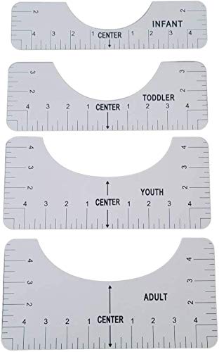 4PCS T-Shirt Alignment Ruler, Guide Tool for Convenient Sewing Accessory Fashion Design Drawing Template Craft Tool Sewing, HTV Alignment