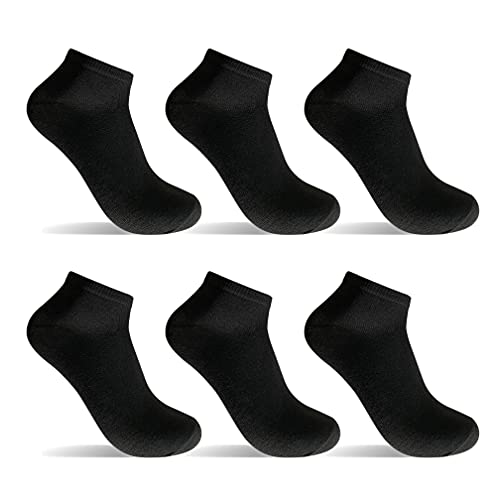 6 Pares Calcetines cortos Mujer hombre - calcetines tobillero unisex - calcetines hombre - calcetines mujer (40-46, Negro tobillero)
