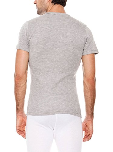 ABANDERADO Camiseta Termal Manga Corta Cuello Redondo de Fibra acrílica térmica, Gris, M para Hombre