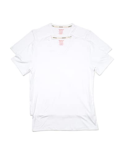 Abanderado Ecosmart Camisetas Tencel blancas Ropa interior para hombre, L (Pack de 2)
