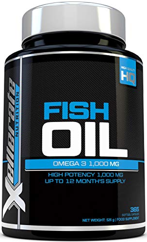 Aceite de Pescado Omega 1000 mg |365 cápsulas softgel | Fabricado en el Reino Unido | Suplemento de Alta Potencia Aceite de Pescado Omega 3 | Omega 3 6 9 Triple Fuerza EPA y DHA