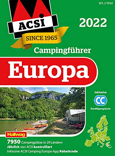 ACSI Campingführer Europa 2022: in 2 Bänden inkl. ACSI CampingCard Ermässigungskarte und ACSI Camping Europa-App Rabattcode