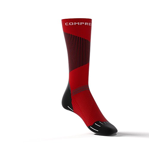 Active Compression Patines Nordic Race Socks – Calcetines de esquí de fondo/ocke con compresión – Rojo/Negro