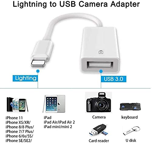 Adaptador Lighting a USB3 de 8 Pines USB OTG Macho a USB Hembra Para Conectar Cámara, Phone y Pad, unidad Flash USB, Teclado, Hub, MIDI