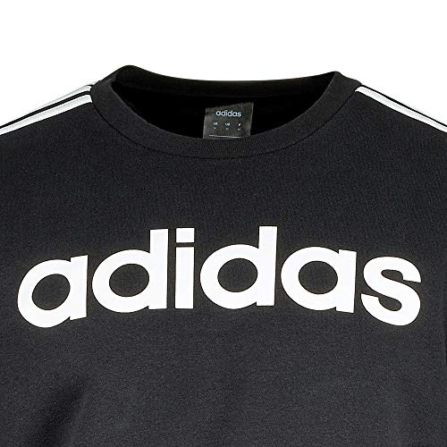adidas E 3S Crew FL Sweatshirt, Hombre, Black/ White, S