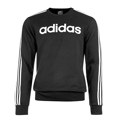 adidas E 3S Crew FL Sweatshirt, Hombre, Black/ White, S