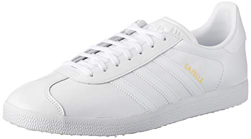 adidas Gazelle, Zapatillas de Deporte Unisex Adulto, Blanco (FTWR White/FTWR White/Gold Metallic), 38 EU