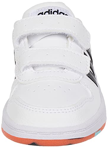 adidas Hoops 2.0 CMF, Basketball Shoe, Cloud White/Core Black/True Orange, 27 EU