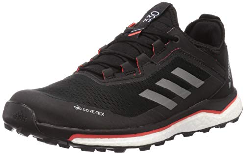 adidas Terrex Agravic Flow GTX, Trail Running Shoe Hombre, Core Black/Grey/Solar Red, 43 1/3 EU