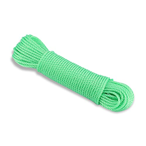 Agatige Cuerda tendedero exterior de 65 Pulgadas, Cuerda para Tender La Ropa Exterior Cuerda de Nailon Cuerda de Acampada Cuerda de Tendido(Verde)