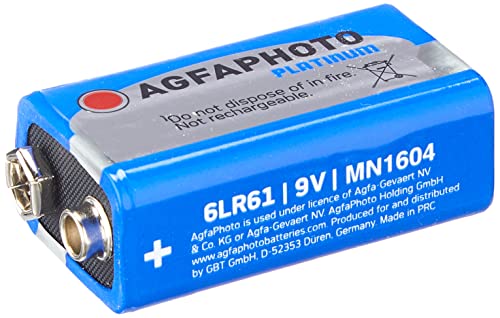 Agfaphoto Batería Alcalina, E-Bloque 6Lr61, 9V Power Extreme, Ampolla Al Por Menor (1-Pack)