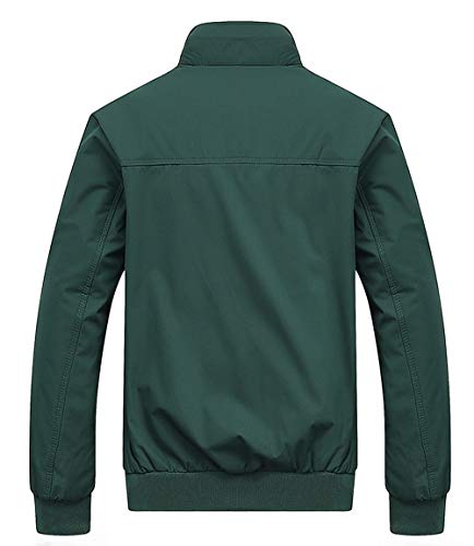 AIEOE - Chaqueta para Hombre Bombers Jacket Manga Larga sin Capucha Outwear for Man para Otoño Primavera - Verde - Talla ES M