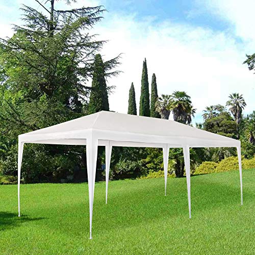 Aktive Garden 53992 - Cenador de Plástico Blanco 300 x 600 x 255 cm con Tubos de Acero