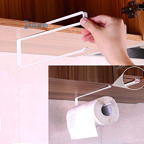 Alliebe rollo de papel toalla de papel titular dispensador bajo armario Rack soporte sin taladrar para cocina y baño(2 piezas)