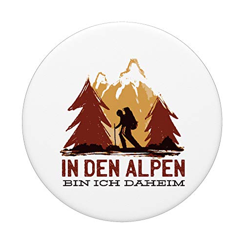 Alpen Alpenliebe Montañismo, Hiking, Senderismo en casa en los Alpes PopSockets PopGrip Intercambiable