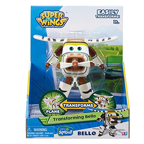 Alpha Animation & Toys- Super Wings YW710270 Transforming Bello Flugzeug, marrón, color blanco (