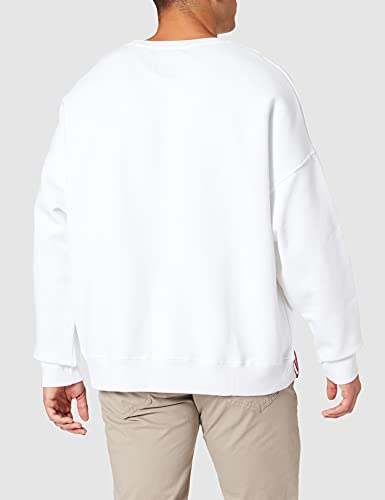 ALPHA INDUSTRIES Basic OS Sweater Sudadera, Blanco, S para Hombre