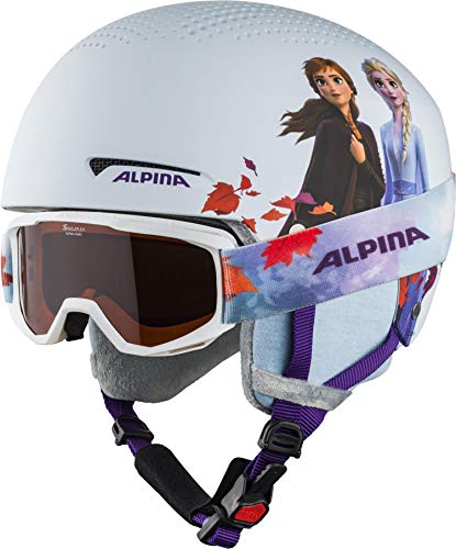 ALPINA ZUPO Disney Set Casco de esquí, Girls, Frozen II, 51-55