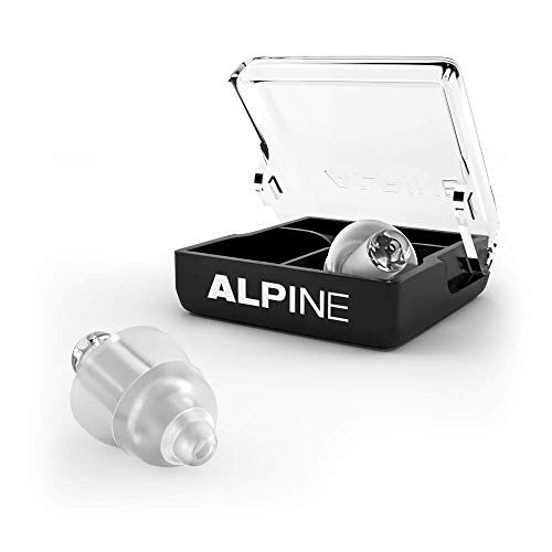 Alpine PartyPlug Tapones para los oídos para Fiestas, festivales de música y conciertos - Cómodo material hipoalergénico + Contenedor llavero - Tapones reutilizables - Transparente