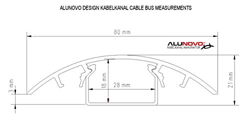 ALUNOVO TV Diseño Canal de Cables Acero Inoxidable Cepillado en Diferentes Longitudes (Longitud: 40cm)