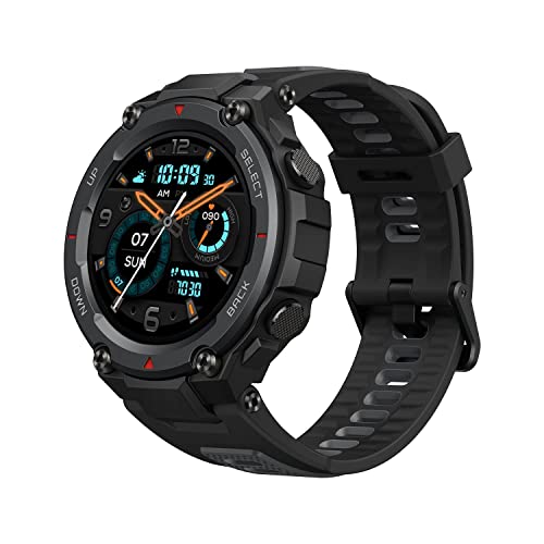 Amazfit T-Rex Pro Smartwatch Fitness Monitor de Sueño y Ritmo cardiaco 10 ATM GPS Reloj Inteligente Deportativo con más de 100 Modes Deportes Duración de batería 18 días Resitente Diseño Negro
