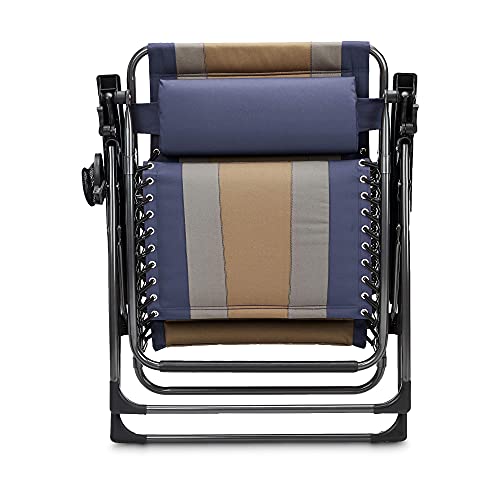 Amazon Basics - Set de 2 sillas acolchadas con gravedad cero - de color azul