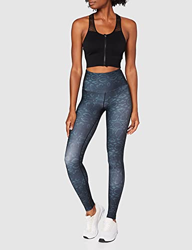 Amazon Brand -AURIQUE Leggings deportivos de talle alto para mujer, Negro (Snake Print), 42, Label:L