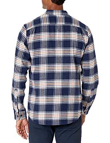 Amazon Essentials - Camisa de franela a cuadros, manga larga, ajustada, para hombre, Azul (Tartan), US L (EU L)