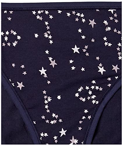 Amazon Essentials Cotton Stretch High-Cut Bikini Panty Underwear, Stars & Dots, 42
