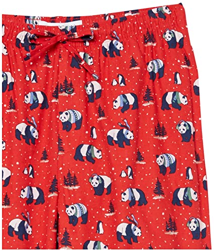Amazon Essentials Flannel Pajama Pant Pantalones Casuales, Rojo, Invierno/Panda, XL