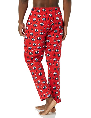 Amazon Essentials Flannel Pajama Pant Pantalones Casuales, Rojo, Invierno/Panda, XXL