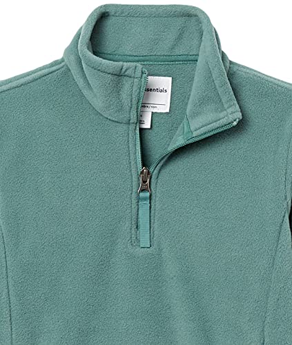 Amazon Essentials Quarter-Zip Polar Fleece Jacket Chaqueta, Verde, 8 años