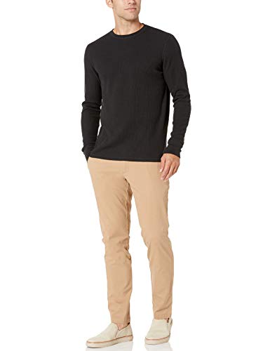Amazon Essentials Slim-Fit Long-Sleeve Waffle Henley Shirts, Negro, US S (EU S)