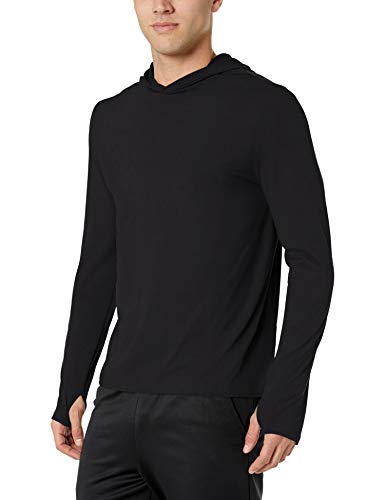 Amazon Essentials Tech Stretch Long-Sleeve Pullover Hoodie Athletic-Sweatshirts, Negro, US L (EU L)