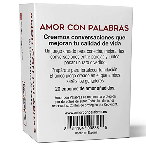 AMOR CON PALABRAS - Parejas | Juegos de Mesa para Dos Personas Que fortalecen Las relaciones convirtiéndolos en inmejorables Regalos para San Valentin