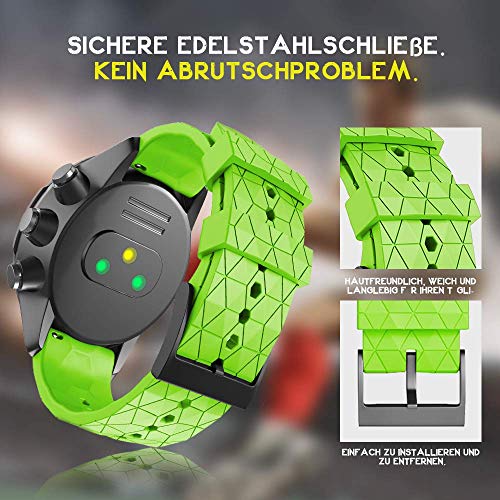 ANBEST Compatible con Suunto 9/Suunto 9 Baro/Suunto 7 Correas, Pulseras de Repuesto de 24mm de Silicona para Suunto D5/Suunto Spartan Sport Wrist HR Smart Watch, Verde