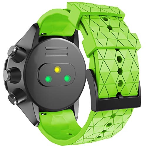 ANBEST Compatible con Suunto 9/Suunto 9 Baro/Suunto 7 Correas, Pulseras de Repuesto de 24mm de Silicona para Suunto D5/Suunto Spartan Sport Wrist HR Smart Watch, Verde
