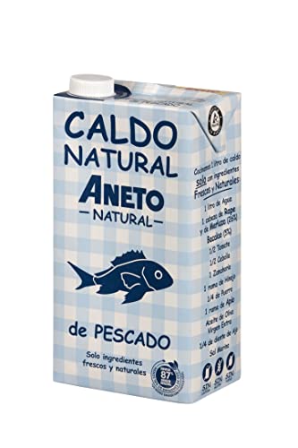 Aneto 100% Natural - Caldo de Pescado - caja de 6 unidades de 1 litro