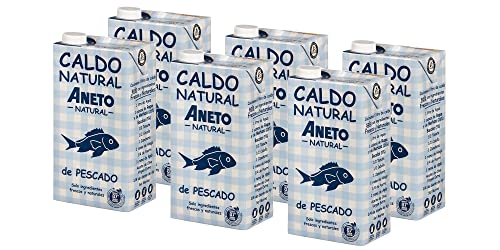 Aneto 100% Natural - Caldo de Pescado - caja de 6 unidades de 1 litro