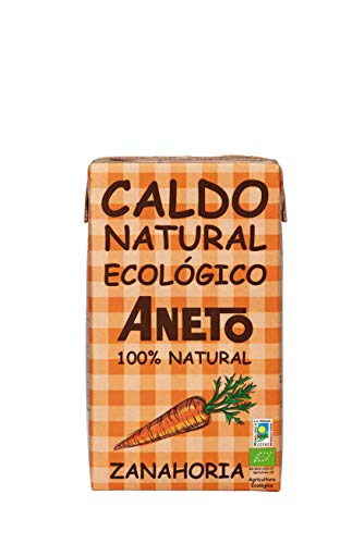 Aneto 100% Natural - Caldo de Zanahoria Ecológica - caja de 6 unidades de 1 litro