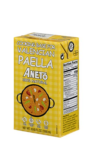 Aneto 100% Natural - Caldo para Paella Valenciana- caja de 6 unidades de 1 litro