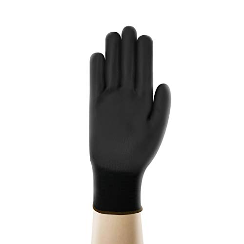 Ansell Edge 48-126 Guantes de trabajo para hombres y mujeres, guantes multiusos para bricolaje, mejoras del hogar y aplicaciones mecánicas, color negro, talla 6 (12 pares)
