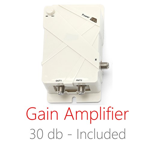Antena Omnidireccional Terrestre para Exterior - 4G LTE DVB-T/T2 - 12/24/220V - Impermeable, Kit Completo de Cables y Amplificador