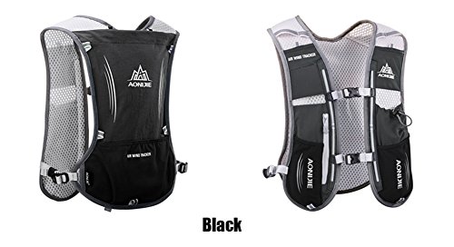 AONIJIE 5L Sac à dos d'Hydratation de sport sac vélo pour Cyclisme/ Excursion/ Course avec porte-bouteille pour sac d'eau de 1,5 L (Noir)