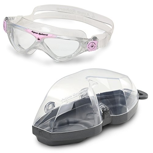 Aqua Sphere Vista Jnr Gafas de natación, Infantil, Transparente/Rosa-Lente Transparente, Talla única
