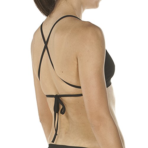 ARENA Solid Tie Back Top Braguita de Bikini, Mujer, Negro (Black/White), 34