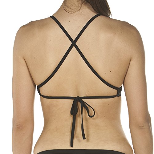 ARENA Solid Tie Back Top Braguita de Bikini, Mujer, Negro (Black/White), 34
