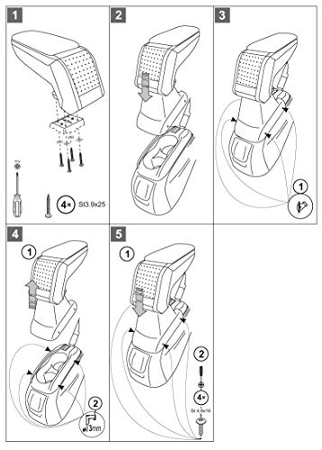 ARMSTER 2 | Reposabrazos para Coche | Compatible con VW Caddy III TOURAN (2004-2014) W/O Pocket | Elaborado en Polipiel | Plegable | Accesorios para Coche Interior | Gran Confort | Color Gris