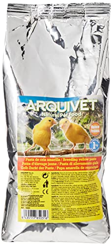 Arquivet Pasta de cría Amarilla y Mantenimiento para pájaros - Sabor Neutro - Alimentación para Aves - Comida para Todo Tipo de pájaros y Especialmente de Plumaje Amarillo - 1 kg